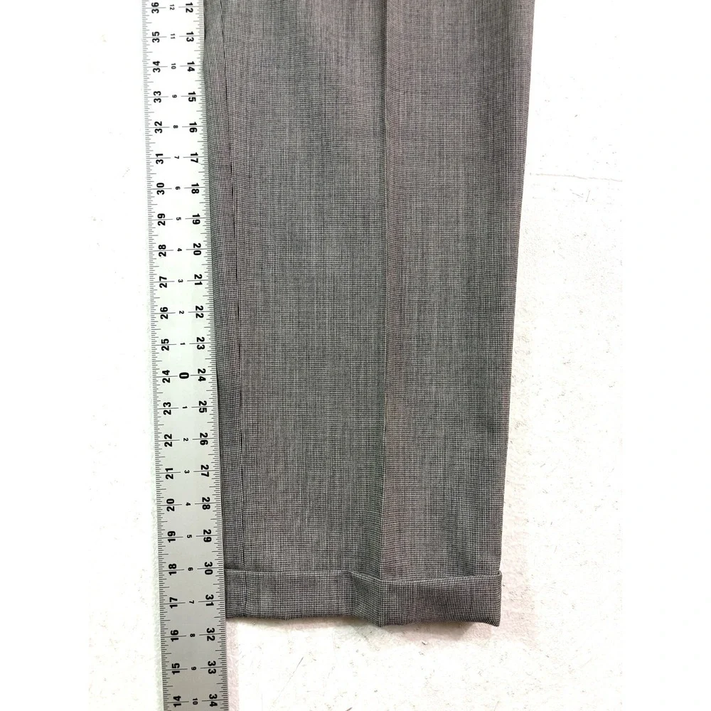 Jos A Bank 38x32‎ Black White Houndstooth Suit Pants 100% Wool Pleated Trousers